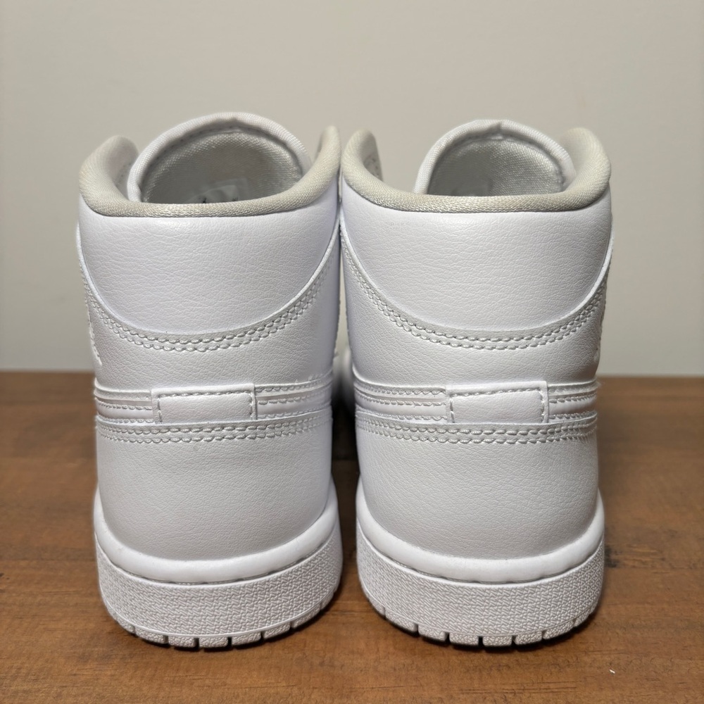 Nike Air Jordan 1 Mid Triple White Sneakers Retro Shoes DV0991-111 Women 5.5 - Picture 2 of 7